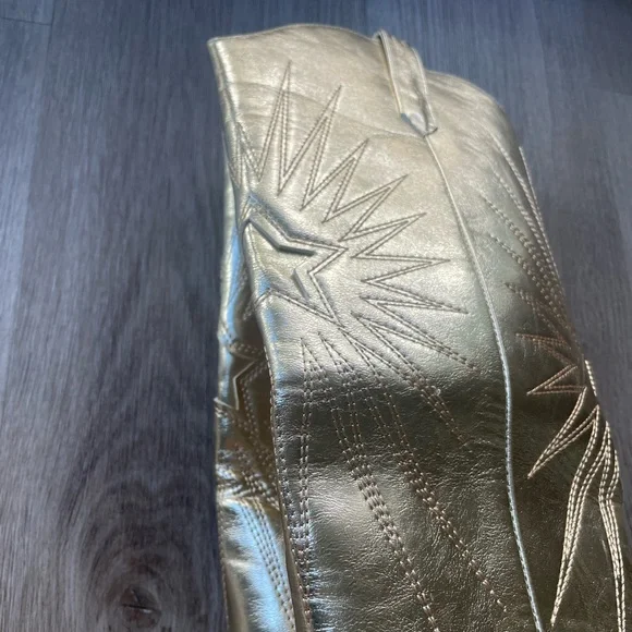 billini constance gold metallic western statement festival cowboy boots size 7 - Picture 5 of 11